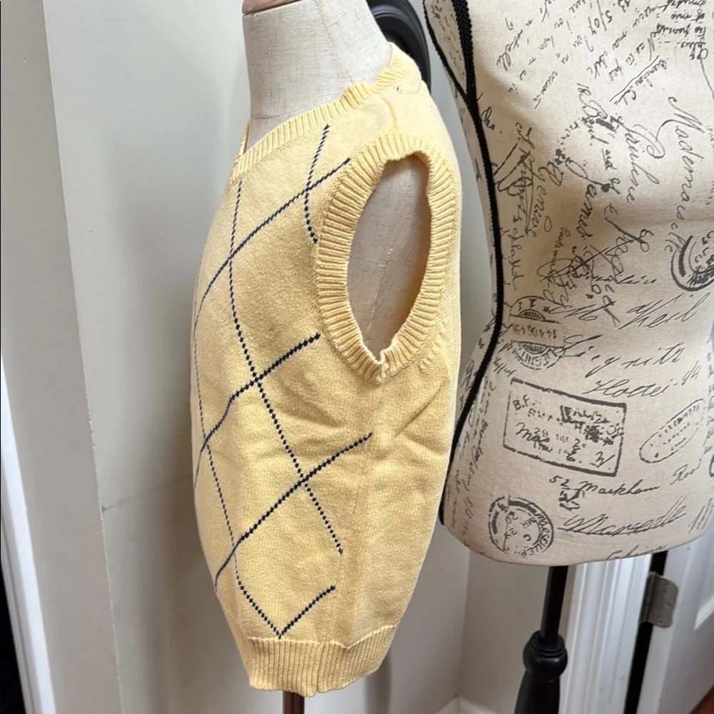 Gymboree Boys Yellow Argyle Sweater Vest 100% Cotton